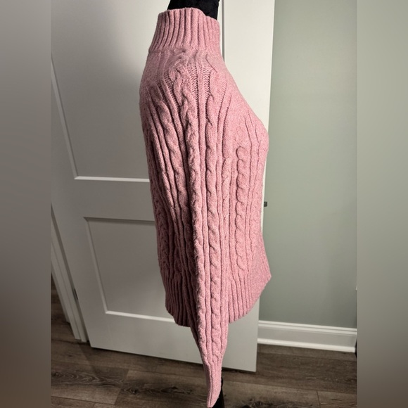 Joie Soft Pink Cable Knit Turtleneck Sweater chunky soft - Picture 2 of 7